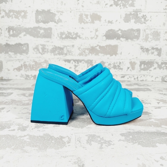 New Circus By Sam Edelman Marlie Blue Platform Block Heel Heel Slides i684 - Picture 8 of 15
